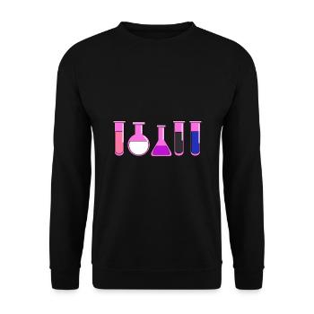 Genderfluid Pride Test Tubes - Unisex Sweatshirt - black - Front - Alina (178cm) & Michal (187cm)