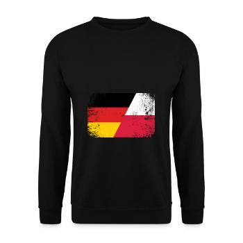 Poland Germany Polish Flag Polska Gift - Unisex Sweatshirt - black - Front - Alina (178cm) & Michal (187cm)