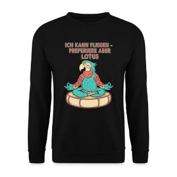 I can fly, but prefer lotus - Unisex Sweatshirt - black - Front - Alina (178cm) & Michal (187cm)