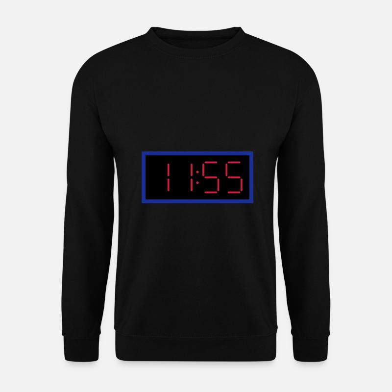 ★ Designfarben änderbar ★ Digitaluhr 11:55 Uhr - Unisex Pullover - Schwarz