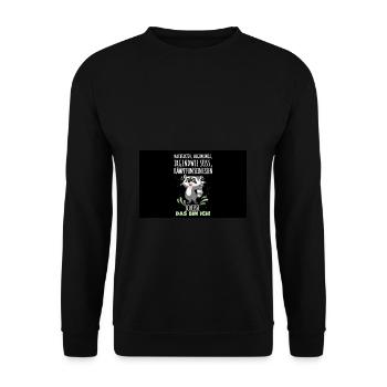 Nachtaktiv, Augenringe, irgendwie süß, kämpft um s - Unisex Pullover - Schwarz - Vorne - Alina (178cm) & Michal (187cm)