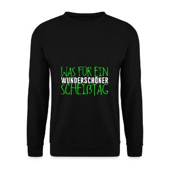 Was Für Ein Wunderschöner Scheißtag Langschläfer - Unisex Pullover - Schwarz - Vorne - Alina (178cm) & Michal (187cm)