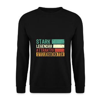 Steuerberater Spruch stark legendär attraktiv Steu - Unisex Pullover - Schwarz - Vorne - Alina (178cm) & Michal (187cm)
