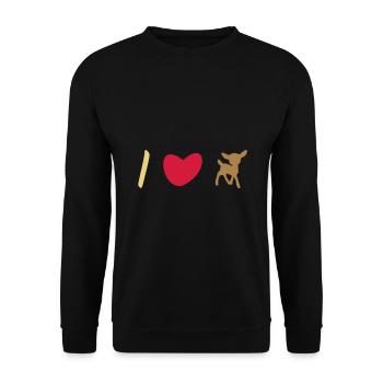 ★ Design colors changeable ★ I love fawns - Unisex Sweatshirt - black - Front - Alina (178cm) & Michal (187cm)