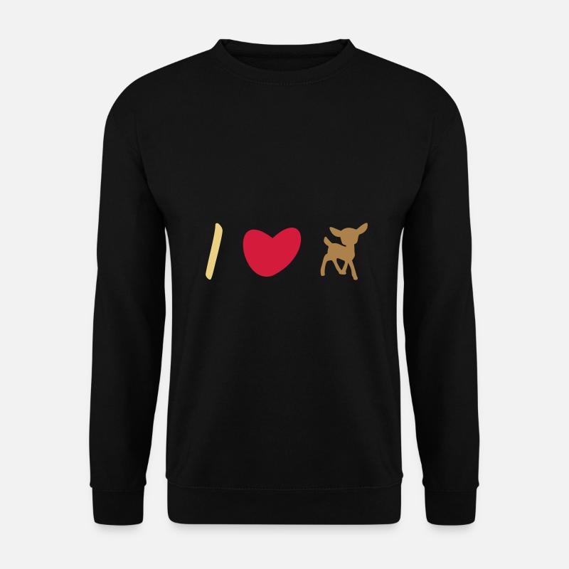 ★ Designfarben änderbar ★ I love Rehkitze - Unisex Pullover - Schwarz
