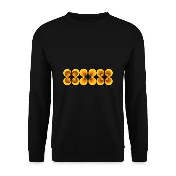70s Flower Pattern Retro - Unisex Sweatshirt - black - Front - Alina (178cm) & Michal (187cm)