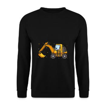 Bagger Kind Geschenk Spielzeug Motiv Baustelle - Unisex Pullover - Schwarz - Vorne - Alina (178cm) & Michal (187cm)