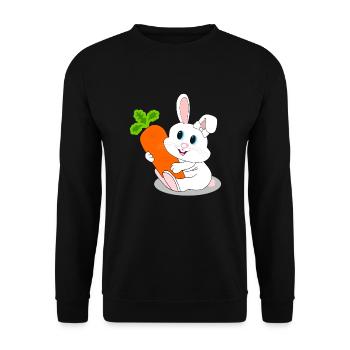 Karotte hase häschen möhre Karnickel - Unisex Pullover - Schwarz - Vorne - Alina (178cm) & Michal (187cm)
