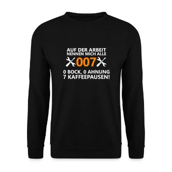 Drôle de proverbe travail métier emploi agent pause - Sweat-shirt Unisexe - noir - Devant - Alina (178cm) & Michal (187cm)