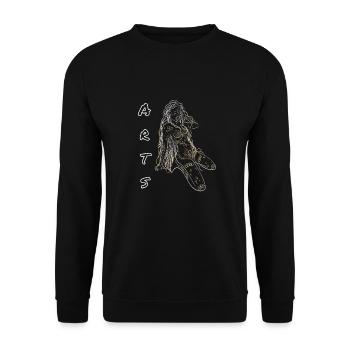 Kunst-Akt eines nackten Mädchens - Unisex Pullover - Schwarz - Vorne - Alina (178cm) & Michal (187cm)