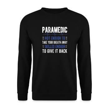 Notfallsanitäter Paramedic Rettungskraft Sanitäter - Unisex Sweatshirt - black - Front - Alina (178cm) & Michal (187cm)