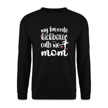 Kickbox-Mama Stolze Kickbox-Mutter Kickboxer Mama - Unisex Pullover - Schwarz - Vorne - Alina (178cm) & Michal (187cm)