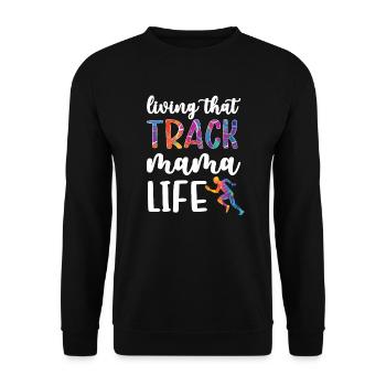 Fière athlétisme Maman De Mère Athlète Mère - Sweat-shirt Unisexe - noir - Devant - Alina (178cm) & Michal (187cm)