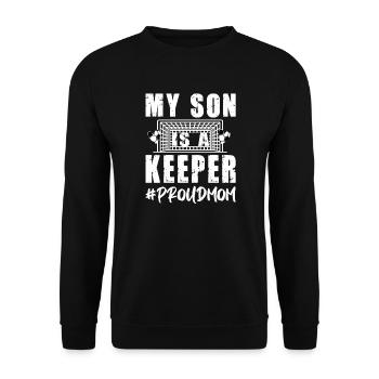 Fußballtorwart-Mutter Fußballtorhüter Mama Goalie - Unisex Pullover - Schwarz - Vorne - Alina (178cm) & Michal (187cm)