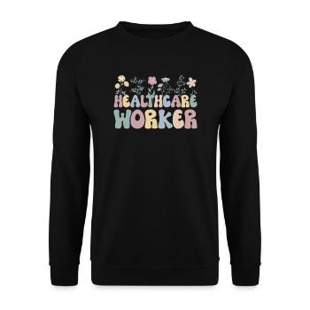 Gesundheitspersonal Fachkraft Gesundheitswesen - Unisex Pullover - Schwarz - Vorne - Alina (178cm) & Michal (187cm)