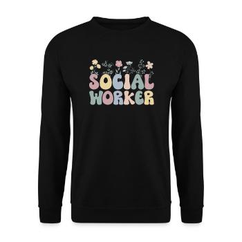 Sozialarbeiter Soziale Arbeit Streetworker Team - Unisex Pullover - Schwarz - Vorne - Alina (178cm) & Michal (187cm)