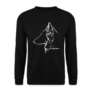 Belgian TERVUREN Profil Hunde Hund Wilsigns - Unisex Pullover - Schwarz - Vorne - Alina (178cm) & Michal (187cm)