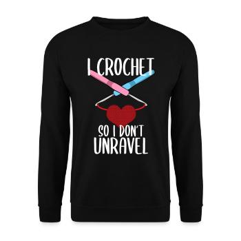 Je crochete pour ne pas démêler le crochet drôle - Sweat-shirt Unisexe - noir - Devant - Alina (178cm) & Michal (187cm)