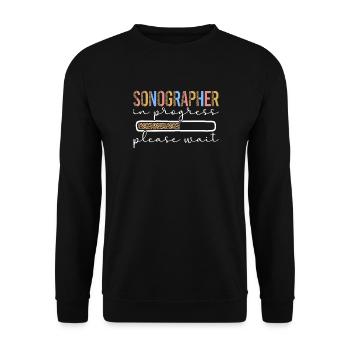 Sonographie Student Ultraschalldiagnostik Studium - Unisex Pullover - Schwarz - Vorne - Alina (178cm) & Michal (187cm)
