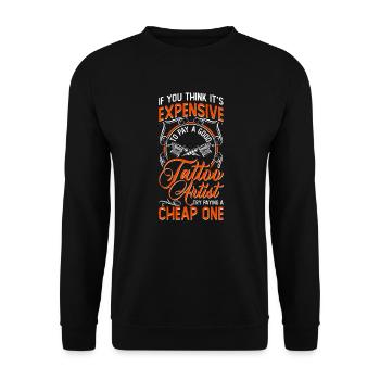 Tattoo Artist Tätowierer Tatooist Tätowierer - Unisex Sweatshirt - black - Front - Alina (178cm) & Michal (187cm)