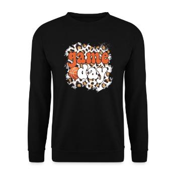 Journée de jeu de basket-ball Cadeau Journée de jeu de basket-ball - Sweat-shirt Unisexe - noir - Devant - Alina (178cm) & Michal (187cm)
