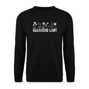 Femme de ménage Nettoyeur Aide domestique Nettoyage - Sweat-shirt Unisexe - noir - Devant - Alina (178cm) & Michal (187cm)
