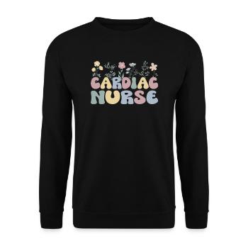 Cardiologie Infirmière Cardiologie - Sweat-shirt Unisexe - noir - Devant - Alina (178cm) & Michal (187cm)