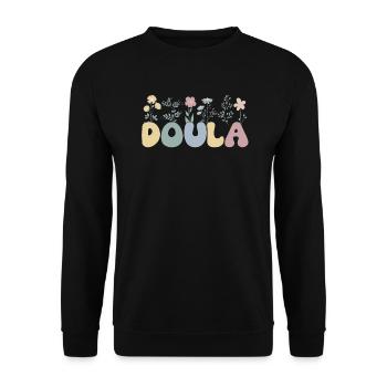Doula ObstetricIan Birth Coach Midwife - Unisex Sweatshirt - black - Front - Alina (178cm) & Michal (187cm)