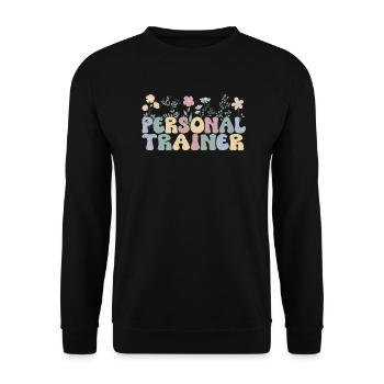 Personal Trainer Gift Fitness Trainer Workout - Unisex Sweatshirt - black - Front - Alina (178cm) & Michal (187cm)