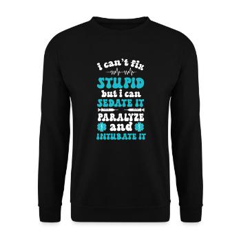 Emergency Nurse Nurse Emergency Room - Unisex Sweatshirt - black - Front - Alina (178cm) & Michal (187cm)