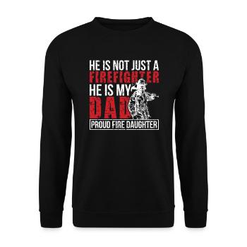 Stolze Feuerwehrmann Tochter Feuerwehrler Tochter - Unisex Pullover - Schwarz - Vorne - Alina (178cm) & Michal (187cm)