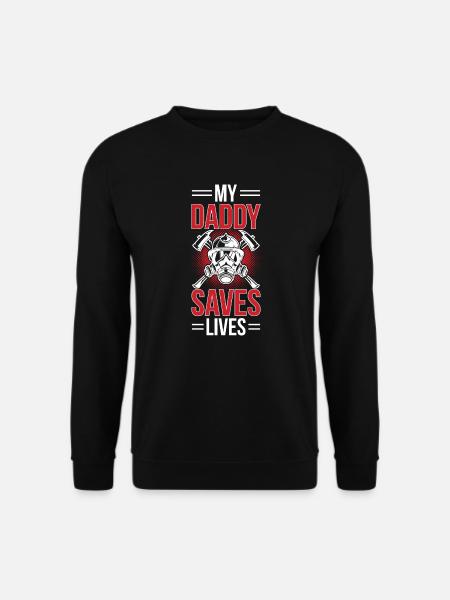 Pompier Fille d’un fils pompier - Sweat-shirt Unisexe - noir