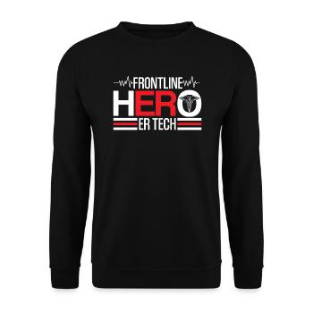 Technician in the Emergency Room ER Technician Gift - Unisex Sweatshirt - black - Front - Alina (178cm) & Michal (187cm)
