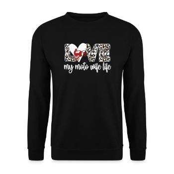Motocross Woman Motocross Wife Motocross Rider - Unisex Sweatshirt - black - Front - Alina (178cm) & Michal (187cm)