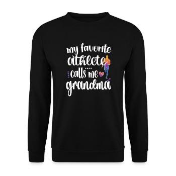 Fière athlétisme grand-mère Athlète d’athlétisme grand-mère - Sweat-shirt Unisexe - noir - Devant - Alina (178cm) & Michal (187cm)