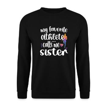 Athletics Sister Track and Field Athlete Sister - Unisex Sweatshirt - black - Front - Alina (178cm) & Michal (187cm)
