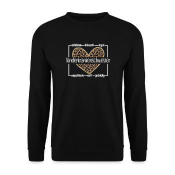 Kinderkrankenschwester Kinderkrankenpflegerin - Unisex Pullover - Schwarz - Vorne - Alina (178cm) & Michal (187cm)