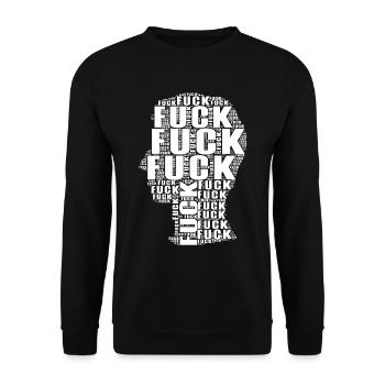 FUCK OFF Middle Finger Rock T-Shirt Tête - Sweat-shirt Unisexe - noir - Devant - Alina (178cm) & Michal (187cm)