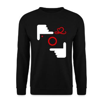 photographer photograph photo camera selfie - Unisex Sweatshirt - black - Front - Alina (178cm) & Michal (187cm)