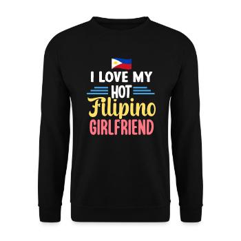 Filipino girlfriend love for Filipino - Unisex Sweatshirt - black - Front - Alina (178cm) & Michal (187cm)