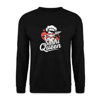 Anime Girl Chef - Unisex Sweatshirt - black - Front - Alina (178cm) & Michal (187cm)