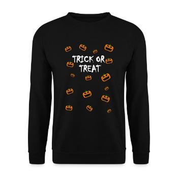Trick or Treat Pumpkin Alarm - Unisex Sweatshirt - black - Front - Alina (178cm) & Michal (187cm)