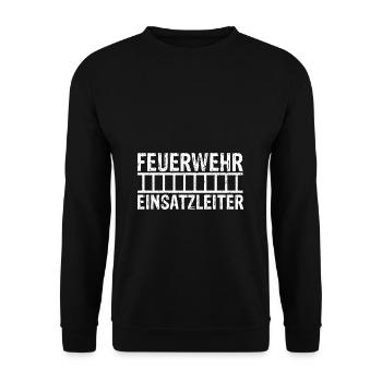 Feuerwehrmann Feuerwehr Einsatzleiter - Feuerwehr - Unisex Pullover - Schwarz - Vorne - Alina (178cm) & Michal (187cm)