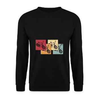 BMX Vintage Fahrrad Fans Kinder Geschenk Jungs BMX - Unisex Pullover - Schwarz - Vorne - Alina (178cm) & Michal (187cm)