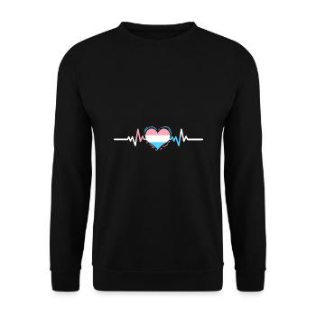 Transgender Heartbeat Trans Pride - Unisex Sweatshirt - black - Front - Alina (178cm) & Michal (187cm)