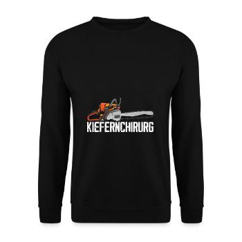 Kiefernchirurg Kettensäge Tischler Waldarbeiter Ge - Unisex Pullover - Schwarz - Vorne - Alina (178cm) & Michal (187cm)