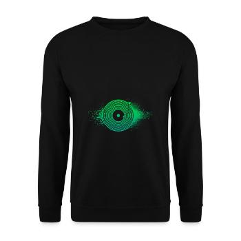 Vinyl Schallplatte Geschenk - Unisex Pullover - Schwarz - Vorne - Alina (178cm) & Michal (187cm)