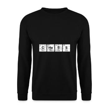 Schach Schachspieler lustige Elemente Geschenk - Unisex Pullover - Schwarz - Vorne - Alina (178cm) & Michal (187cm)