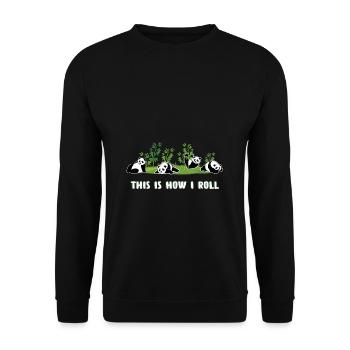 Pandas This Is How I Roll Funny Panda Gift - Unisex Sweatshirt - black - Front - Alina (178cm) & Michal (187cm)