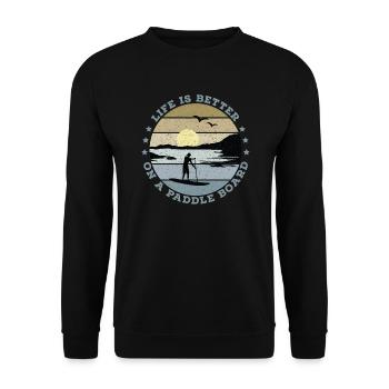 SUP - La vie est meilleure sur une planche de paddle (hommes) - Sweat-shirt Unisexe - noir - Devant - Alina (178cm) & Michal (187cm)
